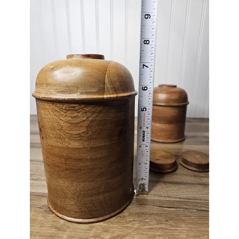 Wooden‎ Cannister Set Of 2 Decorative Modern Apothecary Nautical Kitchen